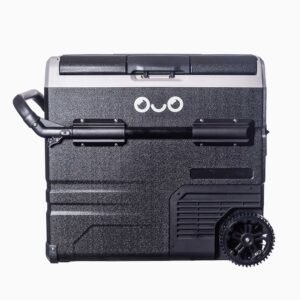 100% wireless portable fridge/freezer with dual-zone cooling, built-in battery, app control, telescopic handle and wheels. Ideal for off-road & outdoors.