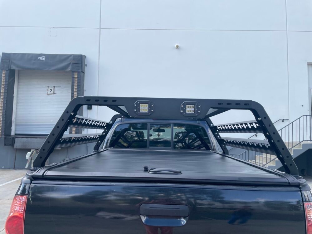 Pickup truck bed cover and rack
